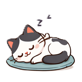 Mascotte chat endormi